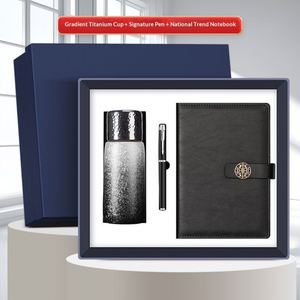 Corporate Event Portable Business Gift PU Leather Vacuum Insulated 400ml Outdoor Travel Customization Mug Embossed Printing - Product Image 2