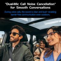 Lunettes intelligentes IA avec caméra 8MP, appels sans fil Wi-Fi, traduction en temps réel, reconnaissance d'objets, suppression du bruit ENC, audio HD