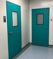 Porte en acier durable sur mesure pour hôpitaux, écoles et salles blanches, avec verre intérieur – Vente en gros