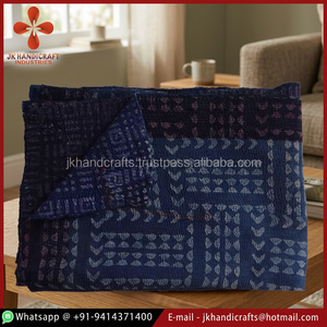 Wholesale Cotton Reversible Patchwork Indigo <b>Throw</b> - Product Image 2