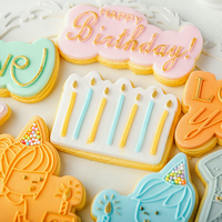 Emporte-pièce en acrylique Joyeux Anniversaire, tampon à gâteau en plastique, emporte-pièce à fondant, outils de pâtisserie, tampon à gâteau personnalisé pour argile