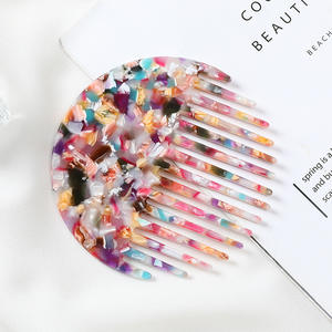 Cerchio circolare in marmo acetato rotondo pettine a denti larghi per capelli - Product Image 4