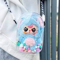 Sac à poupée en PVC transparent Nommi Blind Box 12x7.5x18cm, sac à bandoulière en peluche durable pour bébé Three V3, porte-clés tendance Labubu en PVC