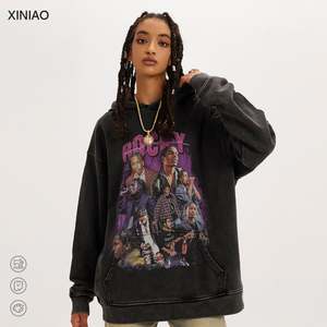 Sudadera con logotipo bordado personalizado para mujer, jersey de cuello redondo de algodón, suéter de gran tamaño con estampados personalizados para la temporada de otoño - Product Image 1