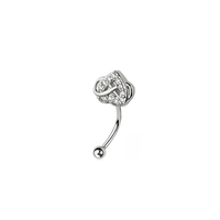 Xinfocus Anneau de Sourcil Cœur en Acier Inoxydable, Barbell Courbé pour Piercing Rook, Bijou Corporel Tendance pour Femmes et Hommes