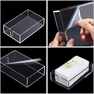 9 Inc Guest Towel Basket Clear Acrylic <strong>PaperTowel</strong> Dispenser Cocktail Napkin Holders for kitchen Table - Product Image 6