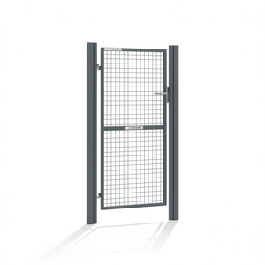 D0100XFV7R8 Mesh Garden <b>Gate</b> 39.4x88.6 In Galvanized Steel <b>Fencing</b> For Outdoor Use - Product Image 1