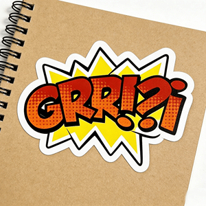 Autocollant vinyle tendance à effets sonores de bande dessinée, imperméable, personnalisé, à gratter, adhésif réutilisable pour ordinateur portable et fonction de rappel - Product Image 6