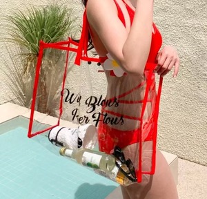 Customizable Stock 11 Colors Transparent Plastic Clothing Gift Beach Shopping <b>Bag</b> Waterproof <b>Clear</b> PVC Tote <b>Bag</b> - Product Image 3