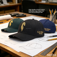 Casquette de baseball unisexe respirante et imperméable avec logo brodé 3D personnalisé, 6 panneaux, effet vieilli et dentelle – Grande Vente