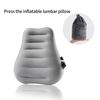 Coussin Gonflable de Soutien Lombaire avec Pompe à Pression, Soulagement Sciatique, Oreiller Repose-Tête de Camping pour Voiture, Voyage et Bureau