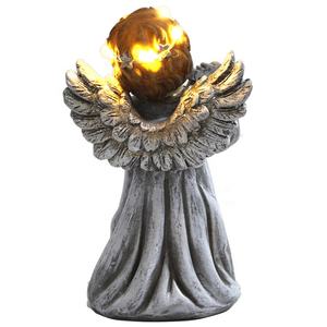 Home Decorative Engel Resin Colored Dark Polyresin Fat <strong>Cherub</strong> Angel <strong>Statue</strong> with Led Decor - Product Image 4