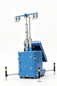 Tour d'éclairage solaire mobile extérieure sur remorque pour la construction - Product Image 1