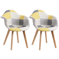Chaise nordique moderne multicolore lin tissu patchwork fauteuils café salon coin réception chaises de salle à manger avec dossier