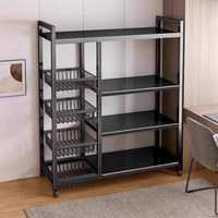 Chariot utilitaire à 4 niveaux avec tiroirs coulissants, pour la maison, la chambre, l'auberge, le dortoir, avec roulettes mobiles, accessoires modernes et pratiques, 90 cm