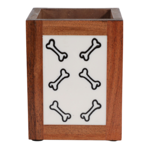 Organizer da scrivania quadrato in legno, moderno stile Boho, portaoggetti da tavolo per casa e ufficio, decorazione per mensola e mensola da parete - Product Image 6