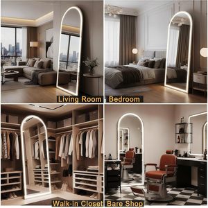 GKMZCGT Full Length Mirror 65x24 Arched LED Lighted Floor Mirror With <b>Stand</b> Modern Design For Home Use - Product Image 5