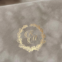 Enveloppe d'invitation de mariage personnalisée en velours de luxe, estampillée à chaud et bronzée, cadeau exquis pour rendez-vous galants et Saint-Valentin