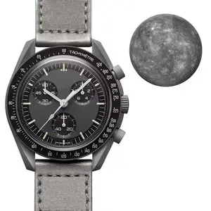 Высококачественные, 1and1, настоящие биокерамические водонепроницаемые часы moonswatch, хронограф, роскошные брендовые кварцевые часы planet для omegas & swatchs
