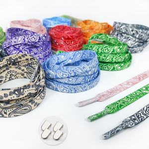 Lacets élastiques à motif floral 8 mm plats imprimés sans nœud pour baskets de sport, ajustement confortable, faciles à enfiler, accessoires de chaussures décontractées - Product Image 2