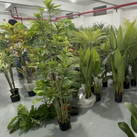 4ft 5ft 6ft Faux Palmier en Pot Noir Planté Kwai Plante Décor À La Maison Moderne Artificielle Or Canne Soie Palmier