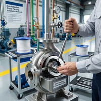Joint d'étanchéité universel en PTFE blanc résistant aux produits chimiques, sans amiante, pour pompes et vannes chimiques