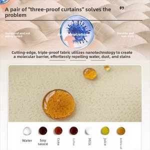 Rideaux modernes sur mesure, imperméables, anti-poussière, résistants aux taches, pour salon, chambre, salle de bain, cuisine, salle à manger, <span class=keywords><strong>baie</strong></span> vitrée - Product Image 4