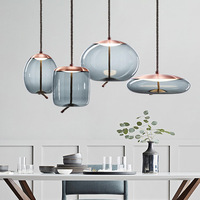 Lampe suspendue créative pour restaurant, cuisine, salle à manger, bar, boule en verre fumé, corde torsadée, luminaires suspendus pour cuisine