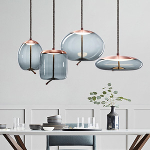 <span class=keywords><strong>Lampe</strong></span> suspendue créative pour restaurant, cuisine, salle à manger, bar, boule en <span class=keywords><strong>verre</strong></span> <span class=keywords><strong>fumé</strong></span>, corde torsadée, luminaires suspendus pour cuisine - Product Image 4