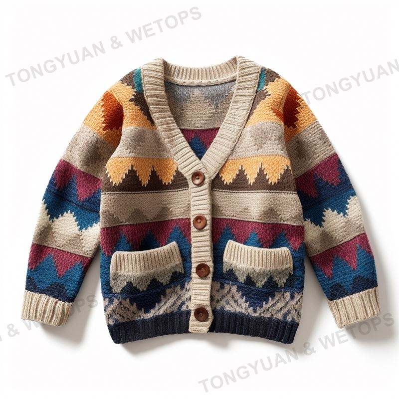 Cardigan In Cotone Per Bambini - Maglione A Maglia Con Scollo A V, Bottoni, Maniche Lunghe, Taglie 18 Mesi-8 Anni - Foto 3