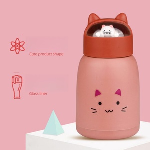 Copo de Vidro Portátil com Padrão de Gato e Pato Md219, Garrafa de Água de Animais de Estimação em Cartoon de 360Ml para Estudantes - Product Image 3