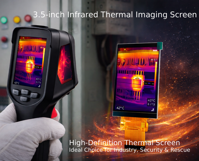 3.5 Inch IPS TFT LCD Display Module 340x800 Resolution for Handheld Infrared Thermal Imaging Device & Industrial Thermometer