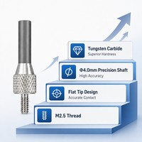 Sonde à pointe plate en carbure de tungstène SD4.0X10mm, filetage M2.5, stylet de mesure de précision pour indicateur à cadran, pièce de rechange pour micromètre