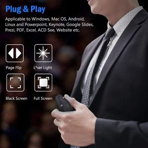 Présentateur sans fil rouge pour présentations Télécommande Ordinateur portable <span class=keywords><strong>PowerPoint</strong></span> 2.4GHz USB Présentation pour Windows et Mac/<span class=keywords><strong>PowerPoint</strong></span> - Product Image 4