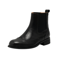 Bottines à lacets vintage pour femmes - Tige en cuir véritable, semelle en caoutchouc, mode automne/hiver