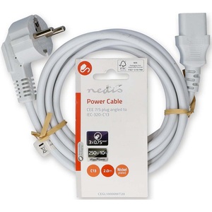 สายไฟเชื่อมต่อแบบ Schuko หัวงอ IEC 320 C13 ยาว 2 เมตร - Product Image 3