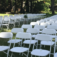Chaises pliantes en plastique blanches pour événements, empilables, portables, pour l'extérieur, capacité de 600 lb, pour usage commercial, entrepôt américain