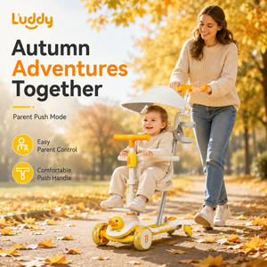<span class=keywords><strong>Monopattino</strong></span> per Bambini Luddy con Sedile e Tettuccio, Scooter Multifunzionale 4 in 1, Giocattolo Cavalcabile per Bambini, Girello con Altezza Regolabile - Product Image 3