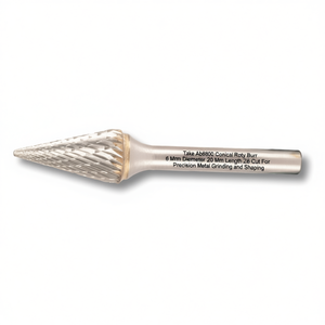 Fraise rotative conique Ttake Ab8800, diamètre 6 mm, longueur 20 mm, coupe Z6 pour le meulage et le façonnage de précision des métaux - Product Image 2