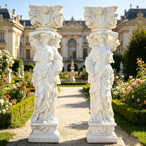 Pilier en <span class=keywords><strong>pierre</strong></span> de granit sculpté à la main de style européen, <span class=keywords><strong>colonne</strong></span> romaine pour jardin de villa <span class=keywords><strong>extérieure</strong></span>, décoration paysagère - Product Image 3