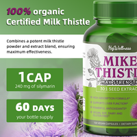 Kapsul Ekstrak Milk Thistle Label Pribadi OEM/ODM, Suplemen Pendukung Kesehatan Hati Silymarin untuk Dewasa, Kapsul Pembersih Hati yang Sehat