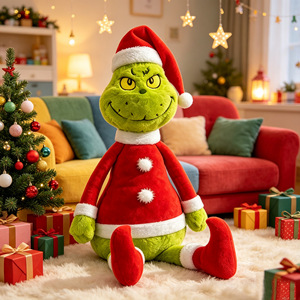 Peluche Grinch <span class=keywords><strong>de</strong></span> Noël faite à la main, monstre vert en peluche douce, jouet <span class=keywords><strong>de</strong></span> Père Noël pour la décoration <span class=keywords><strong>de</strong></span> Noël à la maison, cadeau pour enfants, décorations <span class=keywords><strong>de</strong></span> fête <span class=keywords><strong>de</strong></span> fin d'année - Product Image 1