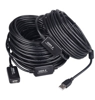 Cable alargador usb 2,0 de 25m, macho a hembra, con 3 IC, color negro, disponible