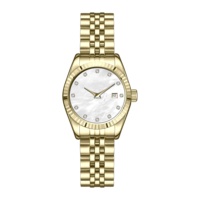 Montre de marque propre, haute qualité, boîtier de 28 mm, acier inoxydable 316L, étanche 3ATM, cadran blanc nacré, montres classiques luxueuses pour femmes