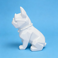 Vente en gros : Figurine en vinyle Fluide Bulldog de 28 cm, Embryon Blanc avec Tirelire, Ornements Blancs Vides pour la Peinture