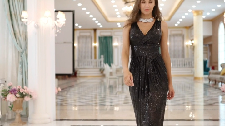 sleeveless gold sequin dress See-Through Yellow Sequin Maxi Dress