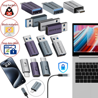 Adaptateur anti-malware USB-A mâle vers Type-C femelle 10W, anti-vol de données, bloqueur de données contre les hackers, nouveau modèle d'usine