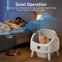 Bac à litière intelligent autonettoyant pour chats, conception ouverte, grande capacité, contrôle par application, protection de sécurité, anti-odeurs PP