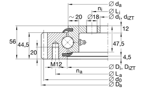 เกียร์ภายนอก VLA201094-N สี่จุด Contact ขนาดใหญ่ <span class=keywords><strong>Swing</strong></span> Turntable Slewing แบริ่ง - Product Image 2