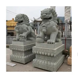 Наружное украшение для входа, китайский фэн-шуй, ручная резная скульптура из гранита и Льва, мраморная статуя собаки